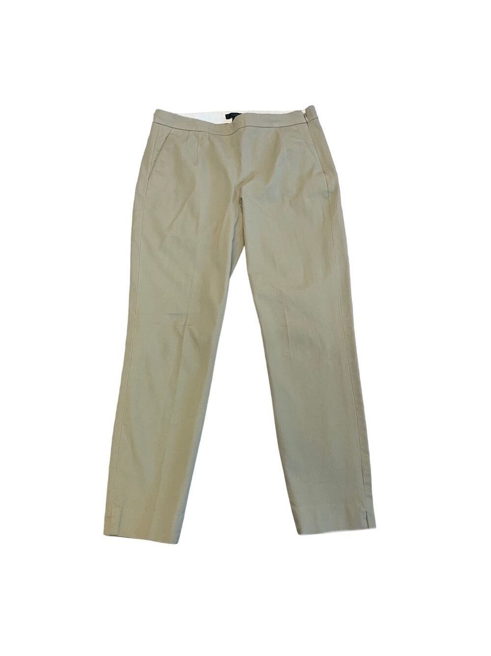 J. Crew tan beige slim ankle pants Sz 4 stretch side zipper